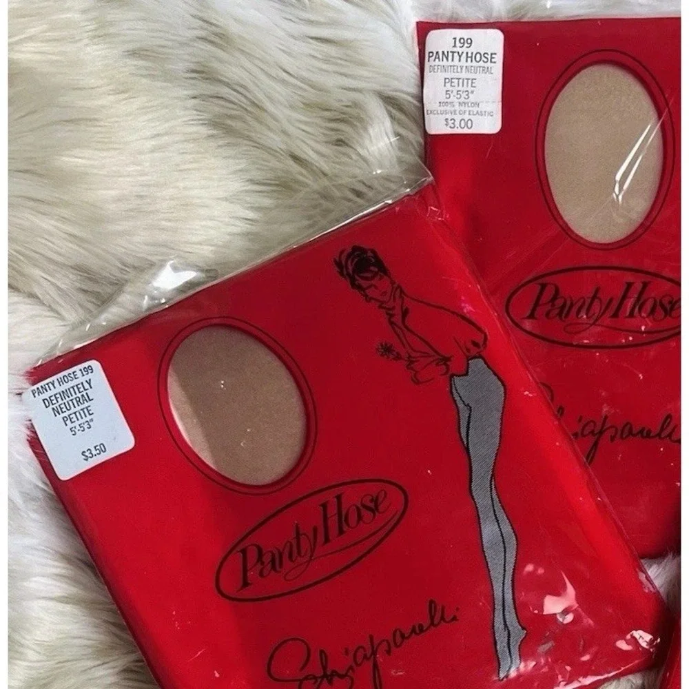 VTG SCHIAPARELLI Petite Neutral Pantyhose Sheer Tights Nylon 5'-5'3